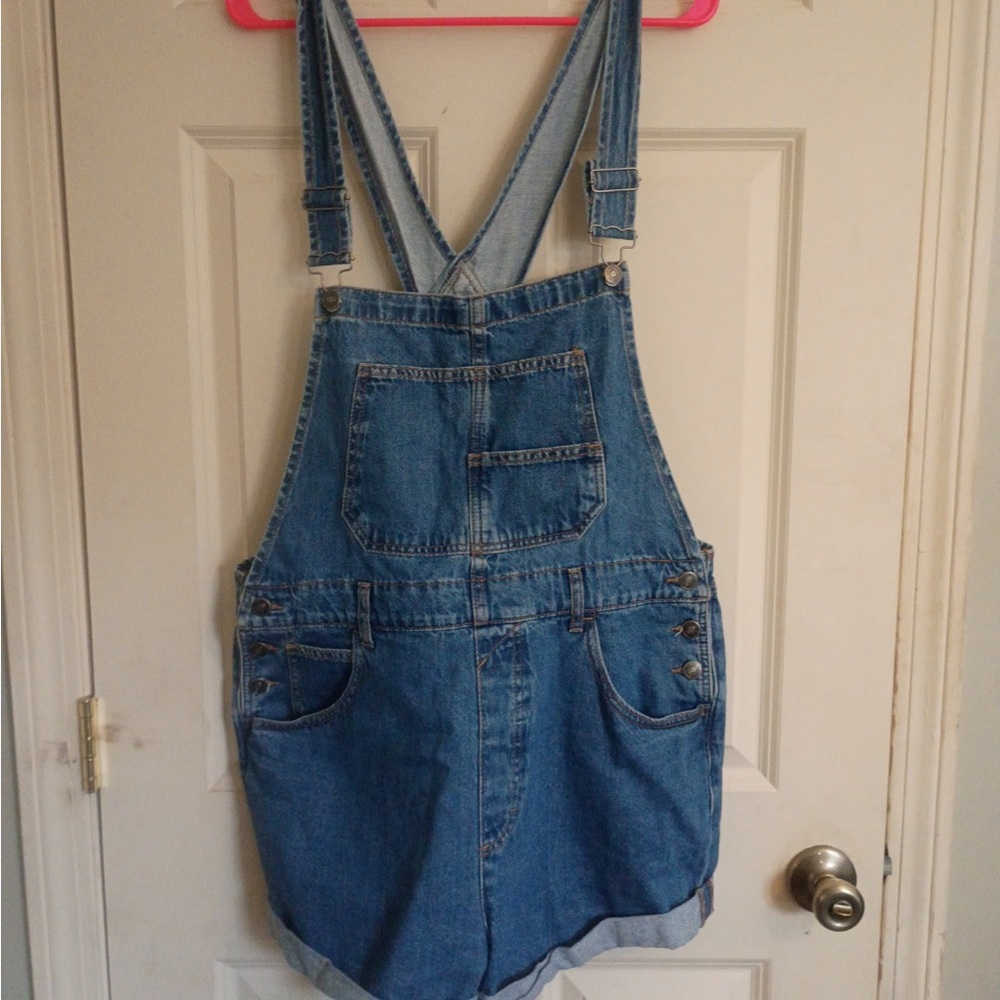 We The Free Blue Denim Overalls